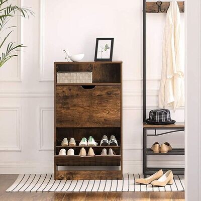 Schuhschrank mit 2 Klappen Vintagebraun