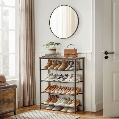 Schuhregal mit 4 Ablagen aus Polyestergewebe