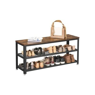 Schuhbank, Schuhregal mit 2 Ablagen