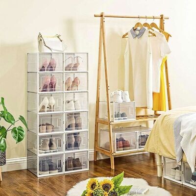 Stapelbare Schuhboxen, Kunststoffboxen 18er Set