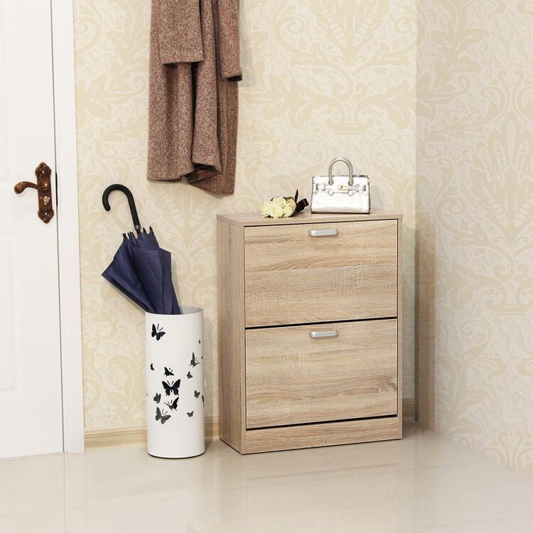 Schuhschrank 2 Klappen Holzoptik