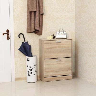 Schuhschrank 2 Klappen Holzoptik