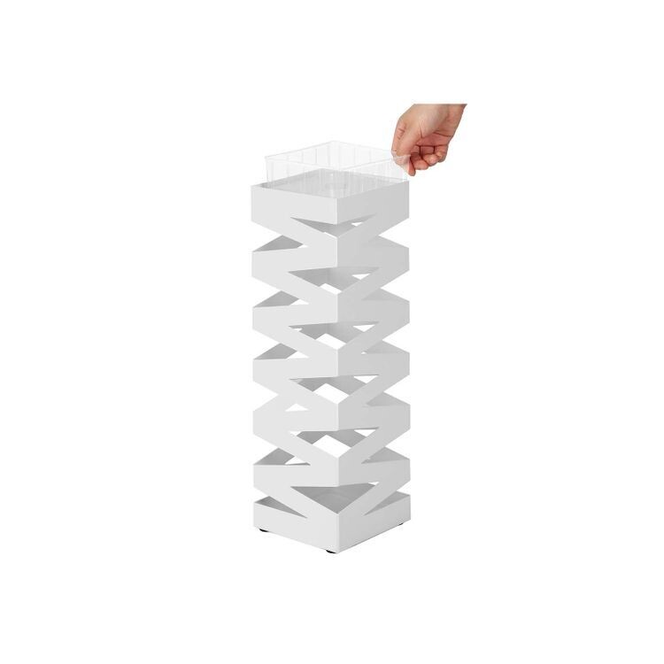 Schirmständer quadratisch Weiss