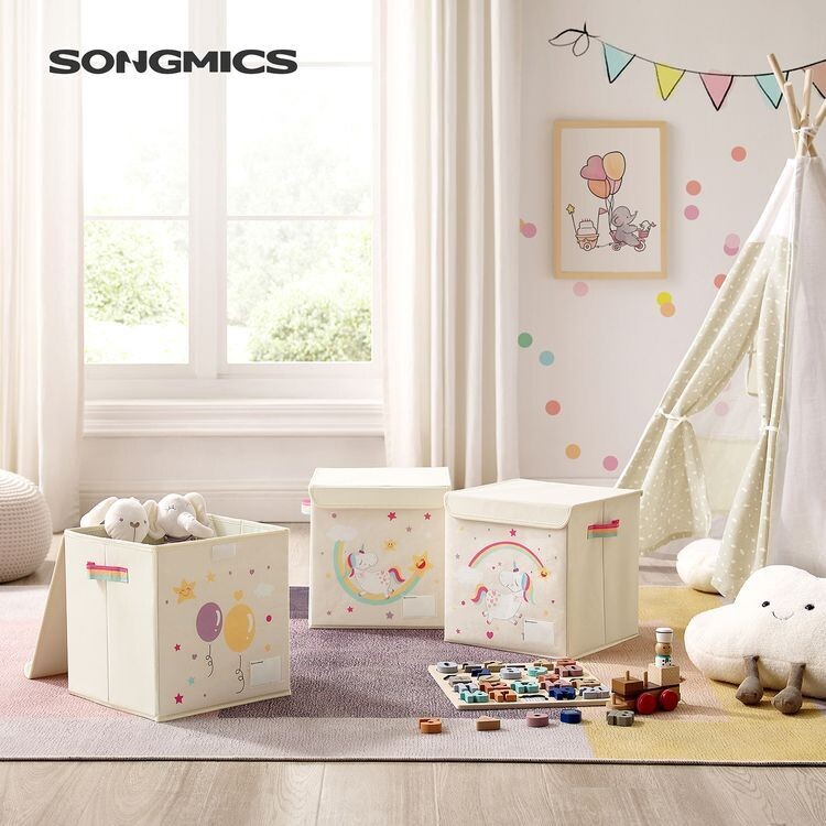 Stoffboxen 3er Set Einhorn-Motive