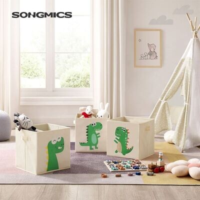 Stoffboxen 3er Set Dinosaurier-Motive