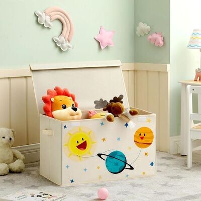 Aufbewahrungsbox beige Motiv Planeten