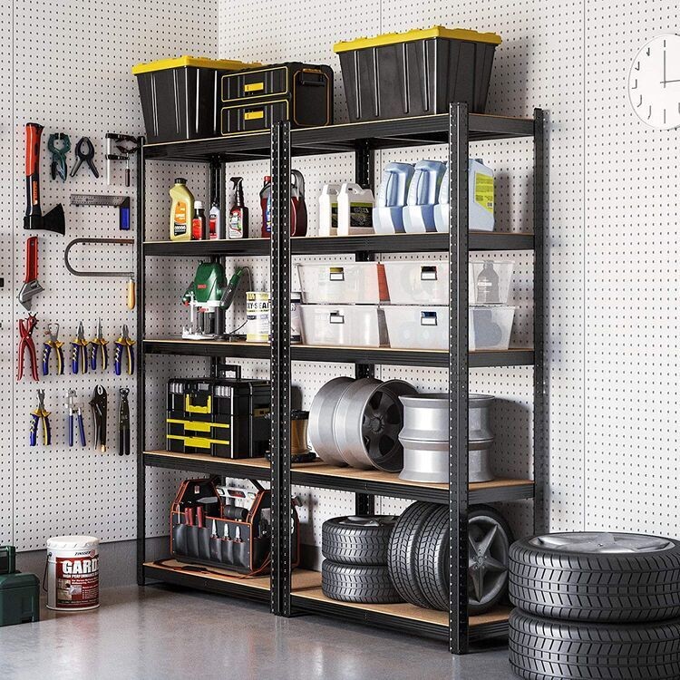 Schwerlastregal 2er Set 180 x 90 x 40 cm schwarz