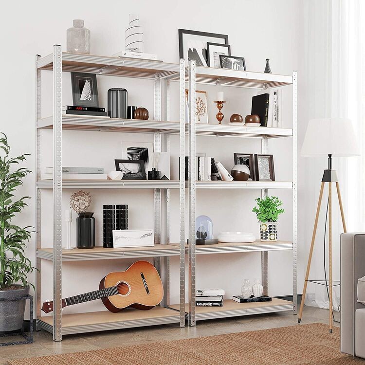Schwerlastregal 2er Set, 200 x 100 x 50 cm silbern