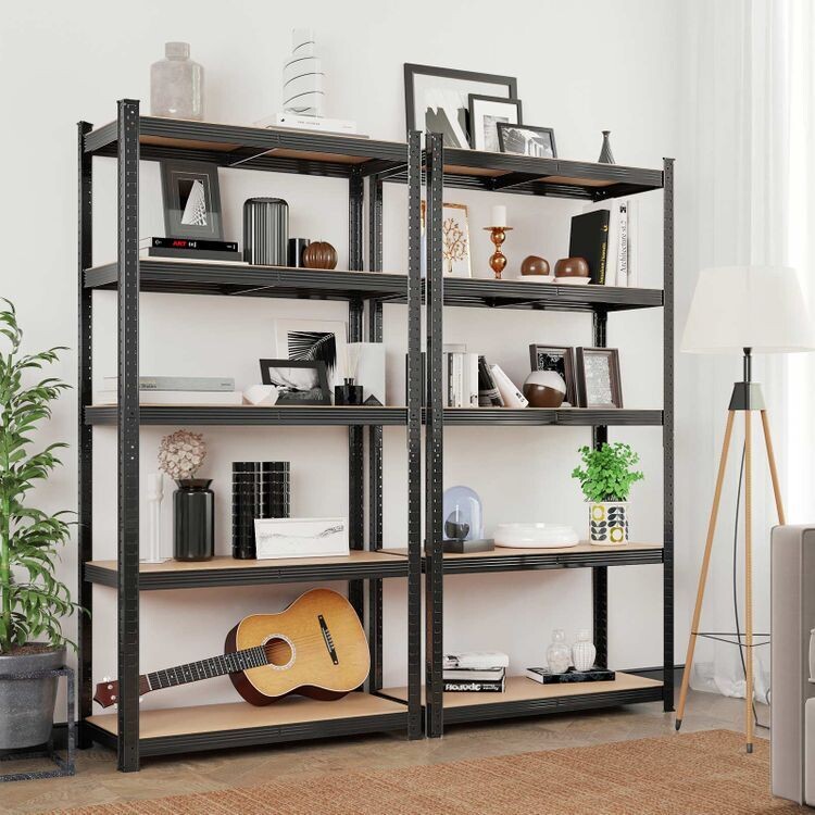 Schwerlastregal mit 5 Ebenen 200 x 100 x 50 schwarz