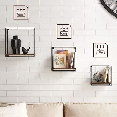 3er Set Wandregale im Industrie-Design
