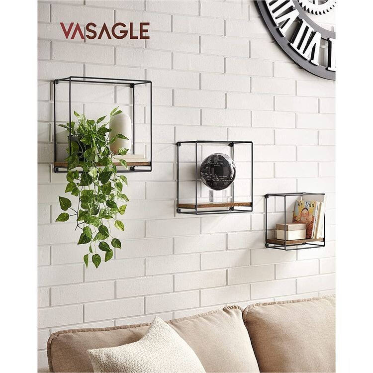 3er Set Wandregale im Industrie-Design
