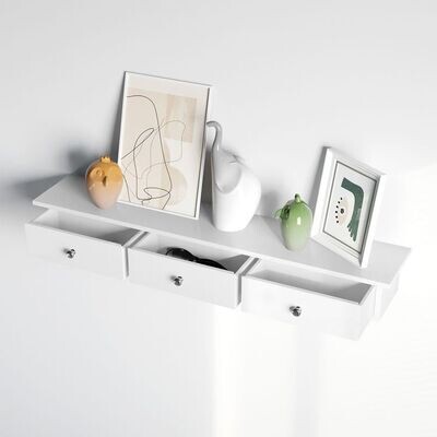Wandregal mit Schubladen Weiss