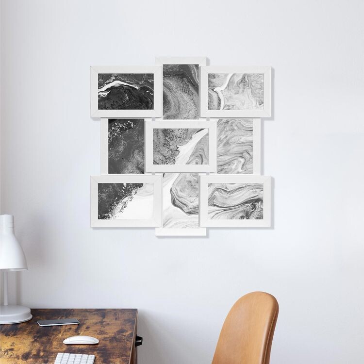 Bilderrahmen-Collage für 9 Fotos Weiss