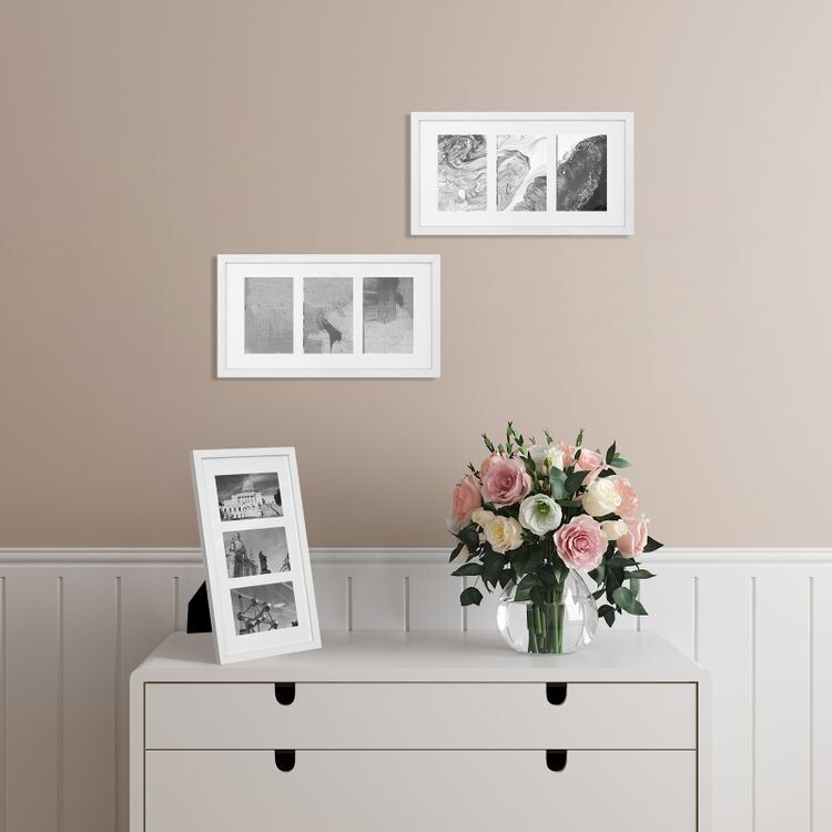 Bilderrahmen für 3 Fotos Weiss