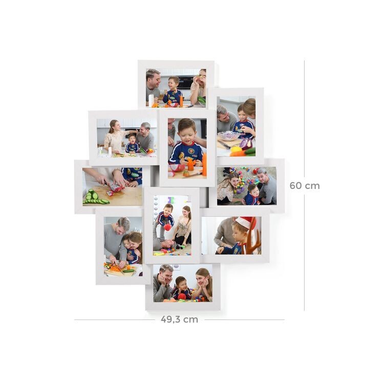 Bilderrahmencollage für 10 Fotos Weiss