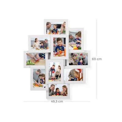Bilderrahmencollage für 10 Fotos Weiss