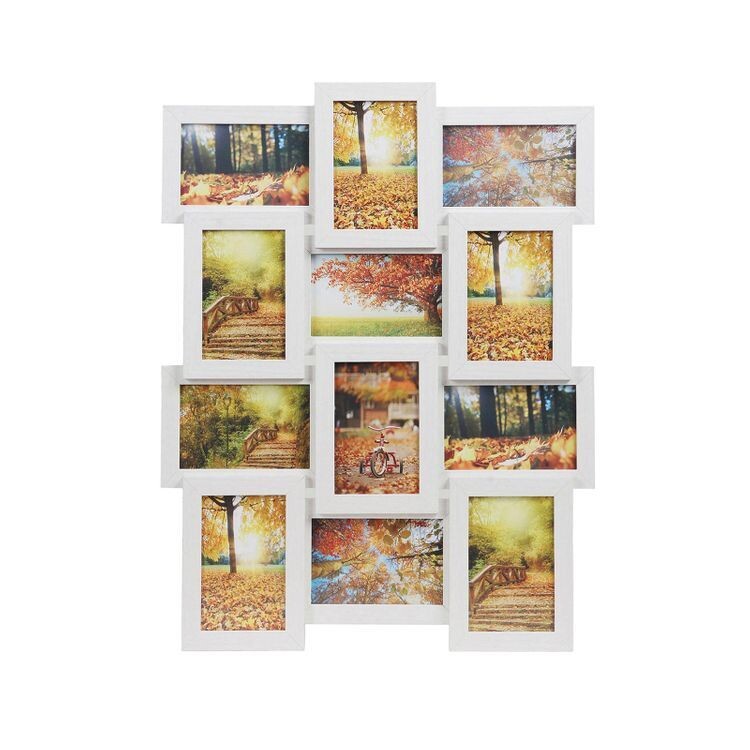 Bilderrahmencollage für 12 Fotos Weiss