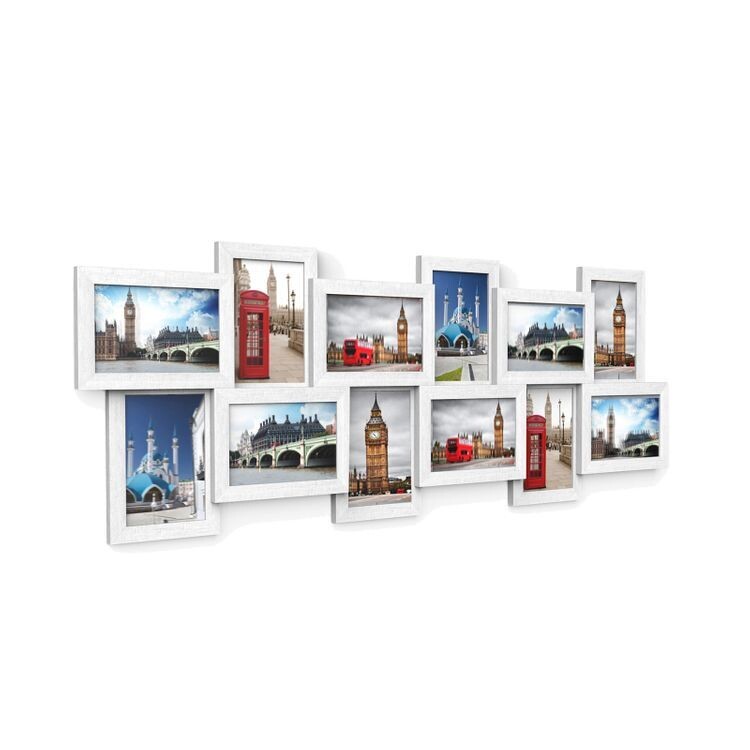 Fotocollage horizontal für 12 Fotos weiss