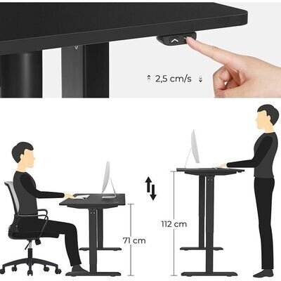 Elektrischer Sitz-Steh-Schreibtisch in schwarz