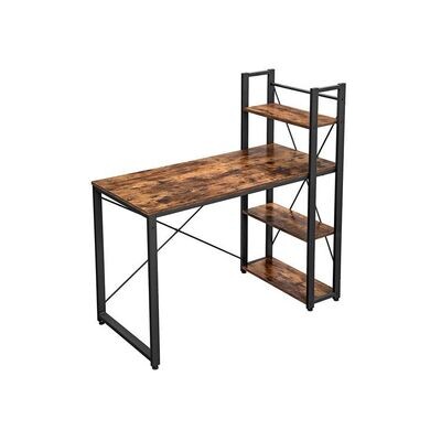 Schreibtisch 120 cm lang vintagebraun-schwarz