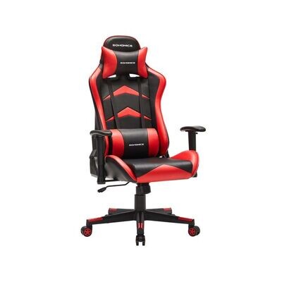 Bürostuhl, Gaming-Stuhl mit verstellbaren Armlehnen Schwarz-Rot