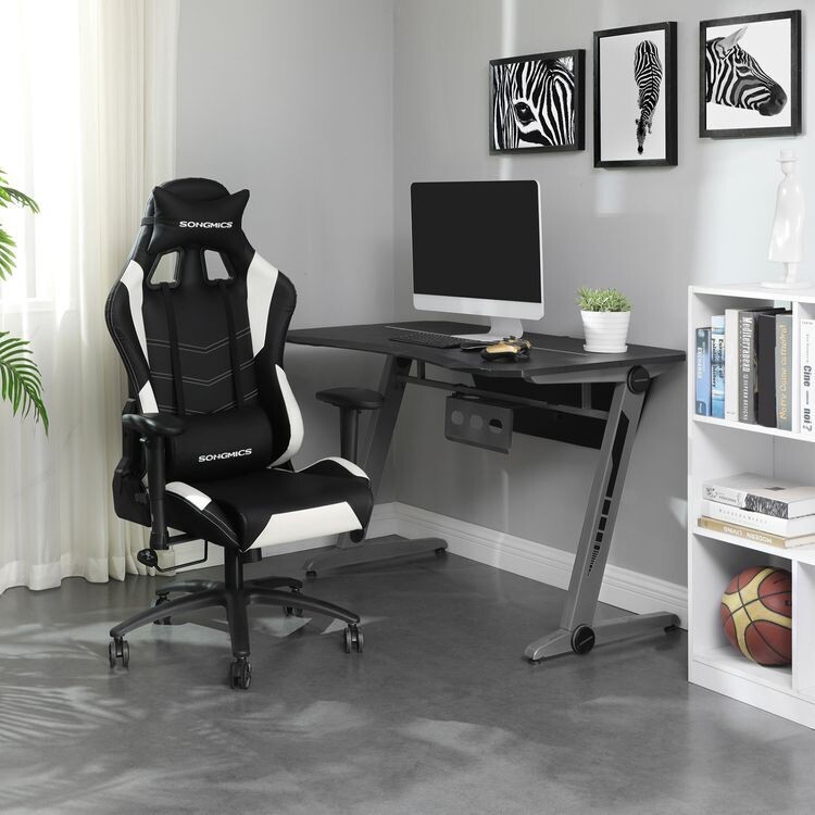 Gamingstuhl Kunstleder Schwarz-Weiss