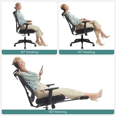 Ergonomischer Bürostuhl mit Fussstütze