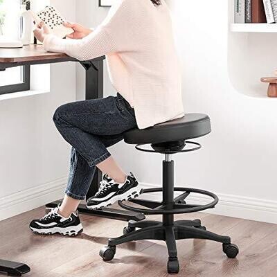 ergonomischer Bürohocker, Arbeitshocker 59,5-81 cm schwarz