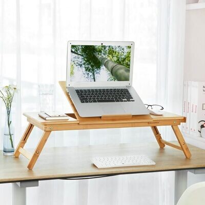 Verstellbarer Tischaufsatz, Tablett, Laptoptisch Bambus