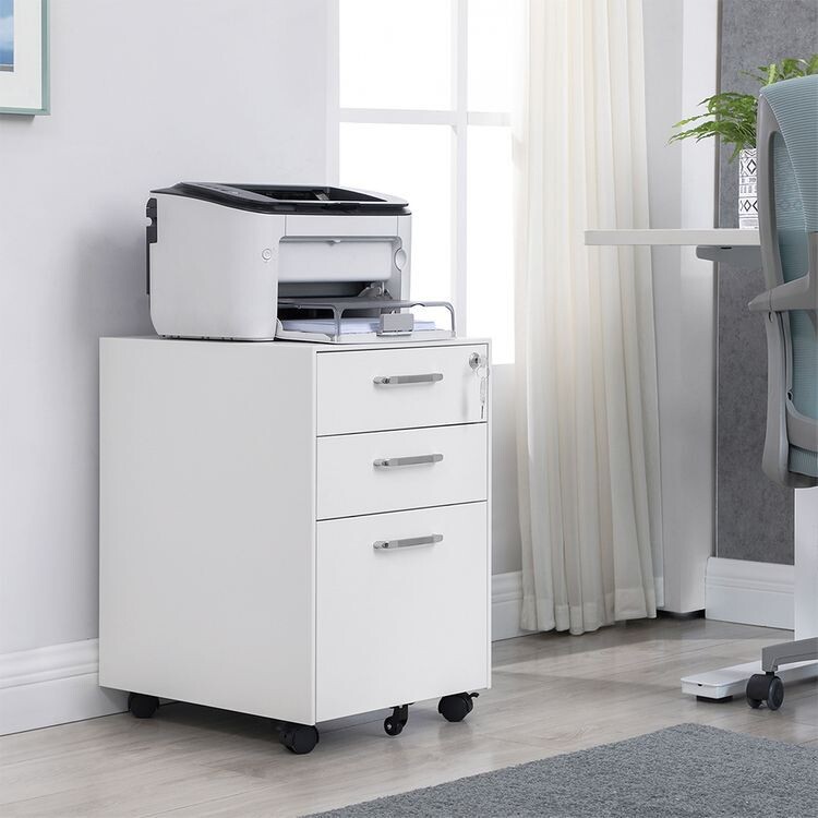 Rollcontainer mit Schublade weiss