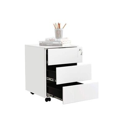 Stahl-Aktenschrank mit 3 Schubladen weiss