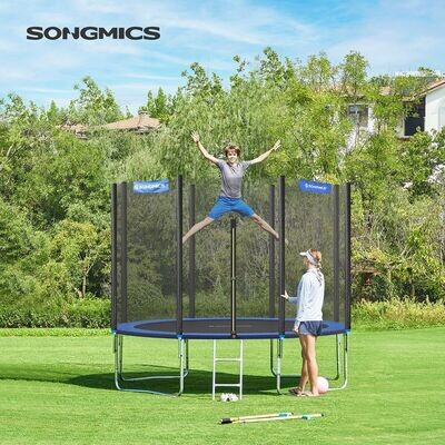 Trampolin Ø 366 cm schwarz-blau