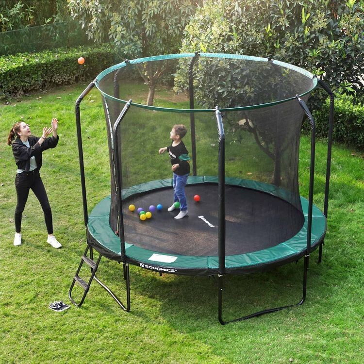 Trampolin gross Ø 366 cm mit Innennetz grün