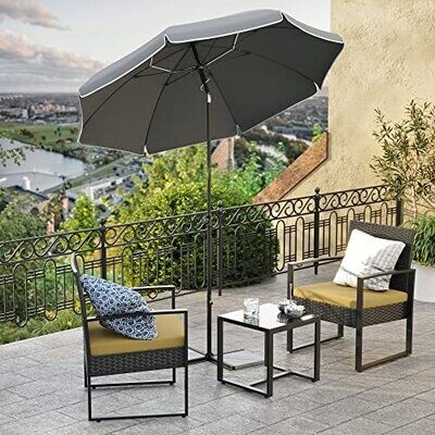 Sonnenschirm Ø 200 cm knickbar grau
