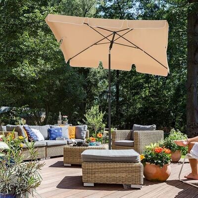 Sonnenschirm für Balkon 1,8 x 1,25 m taupe