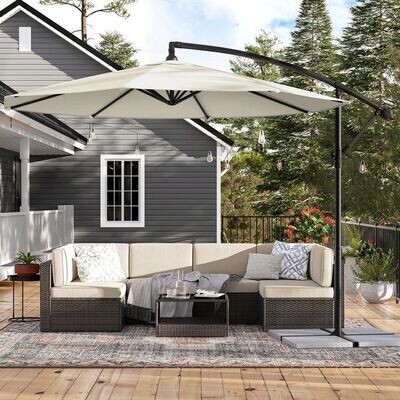 Sonnenschirm beige Ø 300 cm