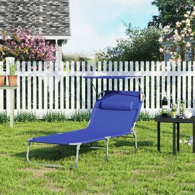 Gartenliege mit Blende Dunkelblau
