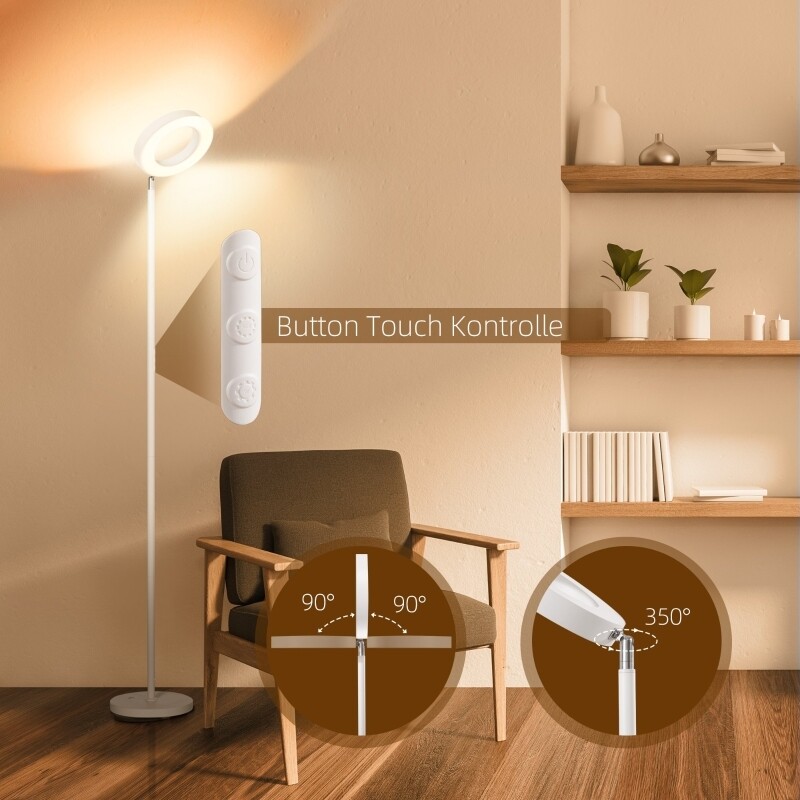 LED-Stehleuchte, Deckenfluter, smart, App- &amp; Sprachsteuerung, viele Farben
