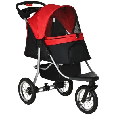 Hundewagen Hundebuggy Katzen PetStroller mit drei Rädern klappbar Oxford Rot