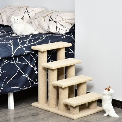 Tiertreppe Katzentreppe Hundetreppe 4 Stufen beige
