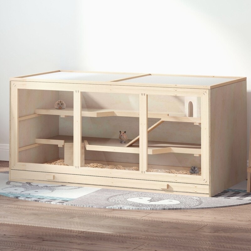 Mäusekäfig Chinchillakäfig Nagerkäfig Holz Hamsterkäfig
