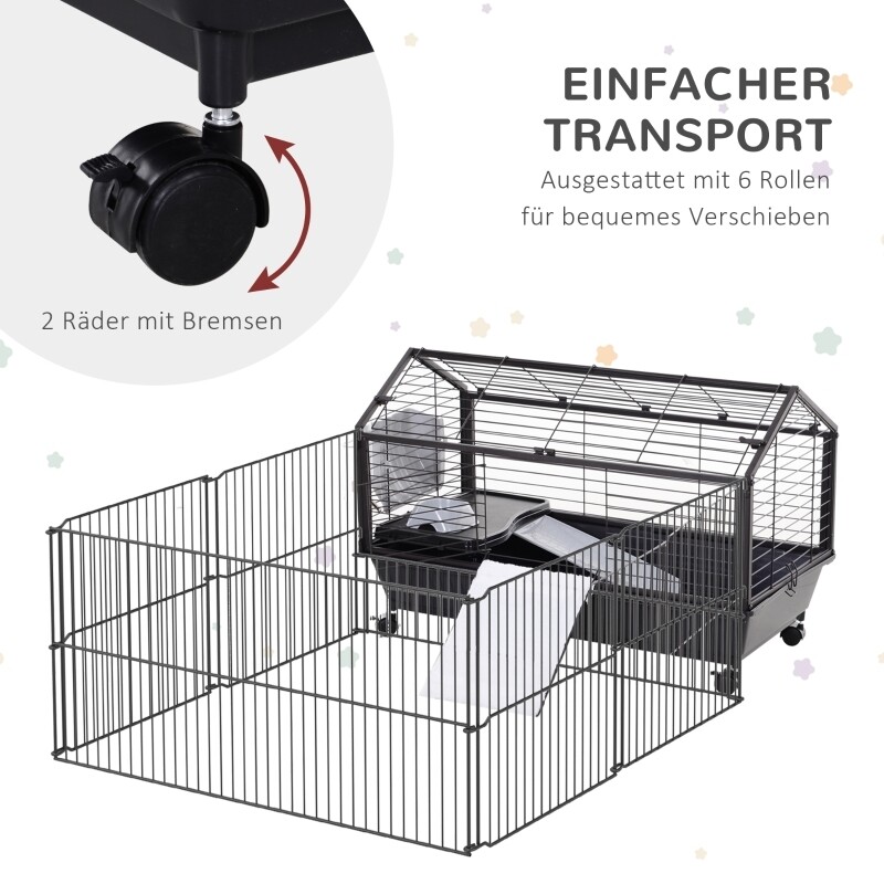 Nagerkäfig Hasenkäfig Meerschweinkäfig mit Freigehege