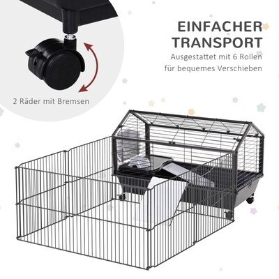 Nagerkäfig Hasenkäfig Meerschweinkäfig mit Freigehege