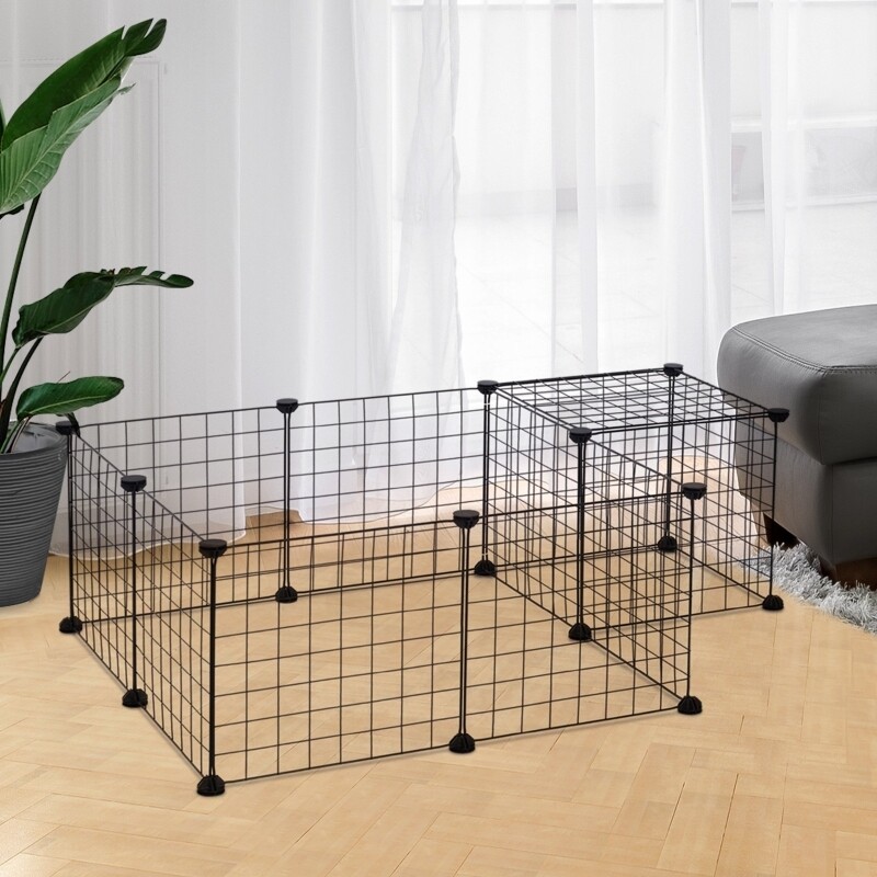 Laufstall Laufgehege Kleintierkäfig Metallgitter Freigehege flexibel umformbar