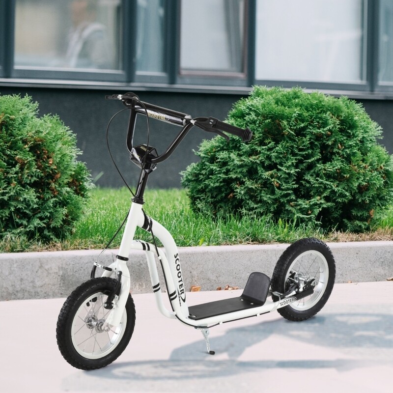 Tretroller Scooter Cityroller Kinder Aluminium Weiss