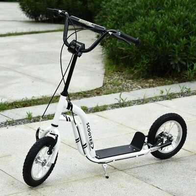 Tretroller Scooter Cityroller Kinder Aluminium Weiss