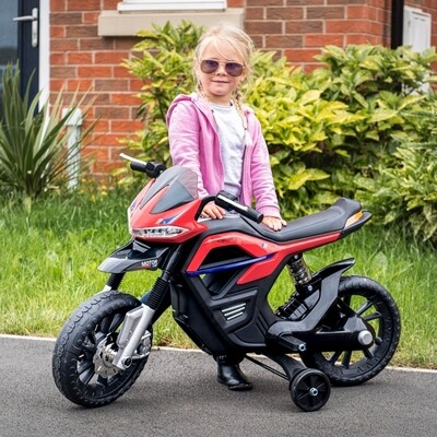 Elektro-Motorrad Motorrad für Kinder ab 3 Jahren Elektrofahrzeuge 3 km/h PP Rot