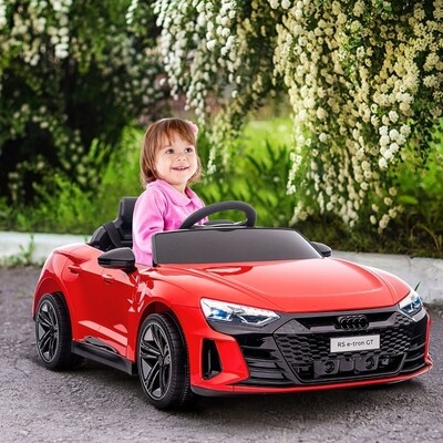 Kinderauto, Elektroauto, Audi RS, mit Sicherheitsgurt, Fernbedienung, Licht, rot+schwarz, 103 x 58 x 41cm