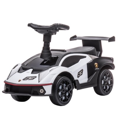 Lamborghini Rutschauto, Rutschfahrzeug, mit Stauraum, Soundeffekten, Kippschutz, weiss