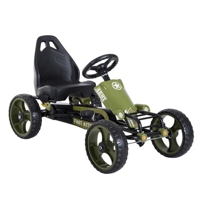 Tretauto Army Go Kart Tretfahrzeug Kinderspielzeug ab 3 Jahre Grün 105 x 54 x 61cm